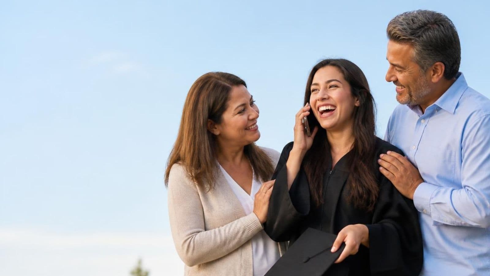 Graduate celebrating a meaningful milestone with family
