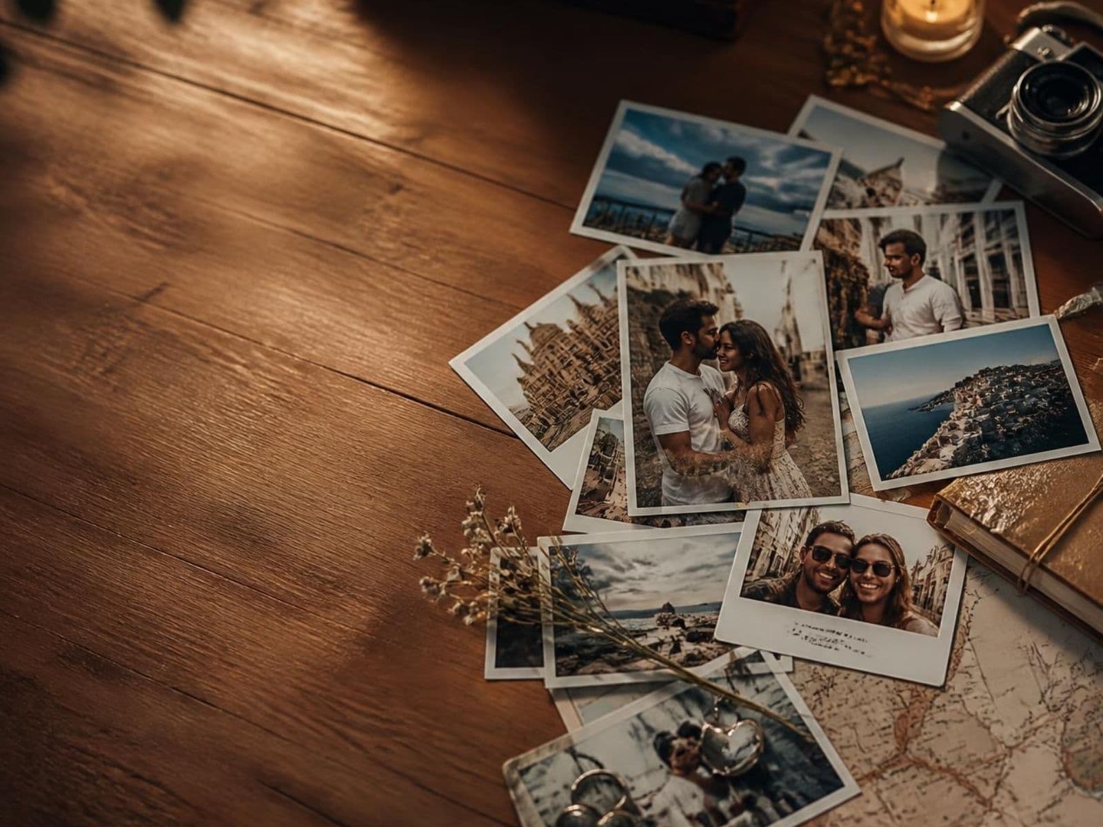 Relationship photographs and keepsakes from a love story