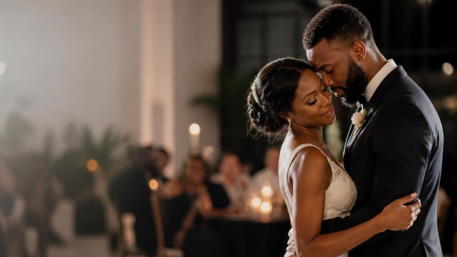 Couple sharing a first dance at their wedding